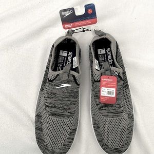 New SPEEDO Surf Strider Size L 11 12 Mens Water Shoes Heather Gray White Slip On